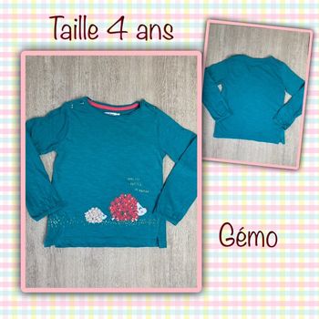 T-shirt ML motif hérisson taille 4 ans