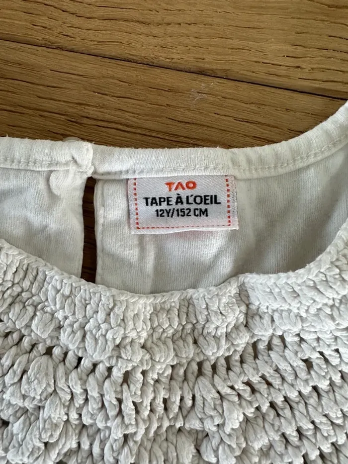 TEE shirt blanc crochet - photo numéro 3