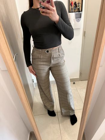 Pantalon droit à carreaux