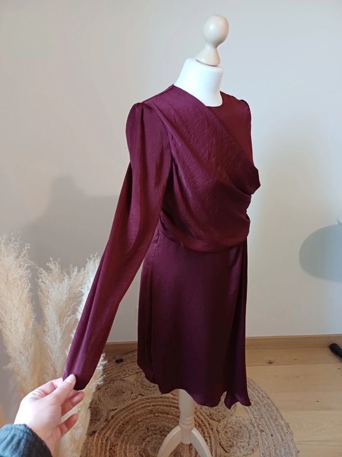 Robe Bordeaux fluide asymétrique neuve Mohito taille S 36 - photo numéro 6