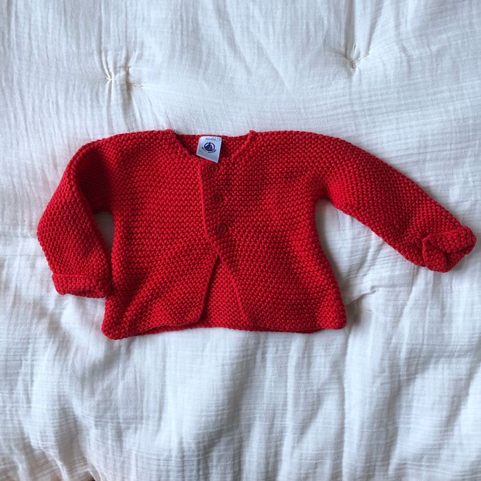 Gilet en maille rouge