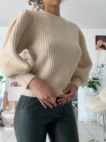 Pull iris blanc beige