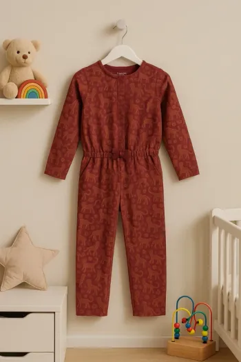 Combinaison fille Du Pareil Au Même 6/8 ans (128 cm) grenat imprimé léopards