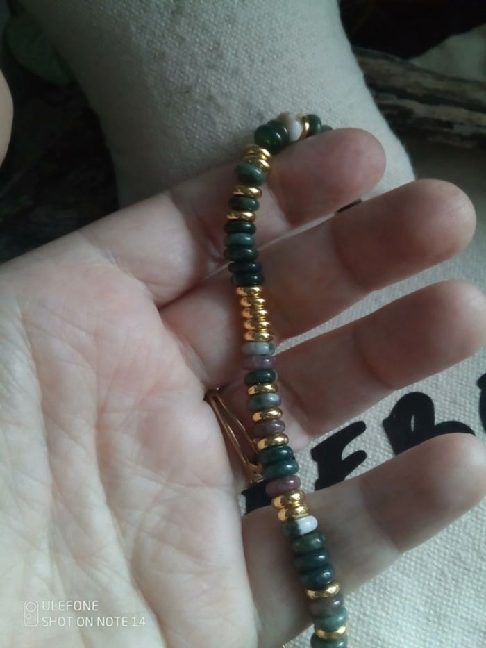 Collier en pierres naturelles d'agate Indienne - photo numéro 3