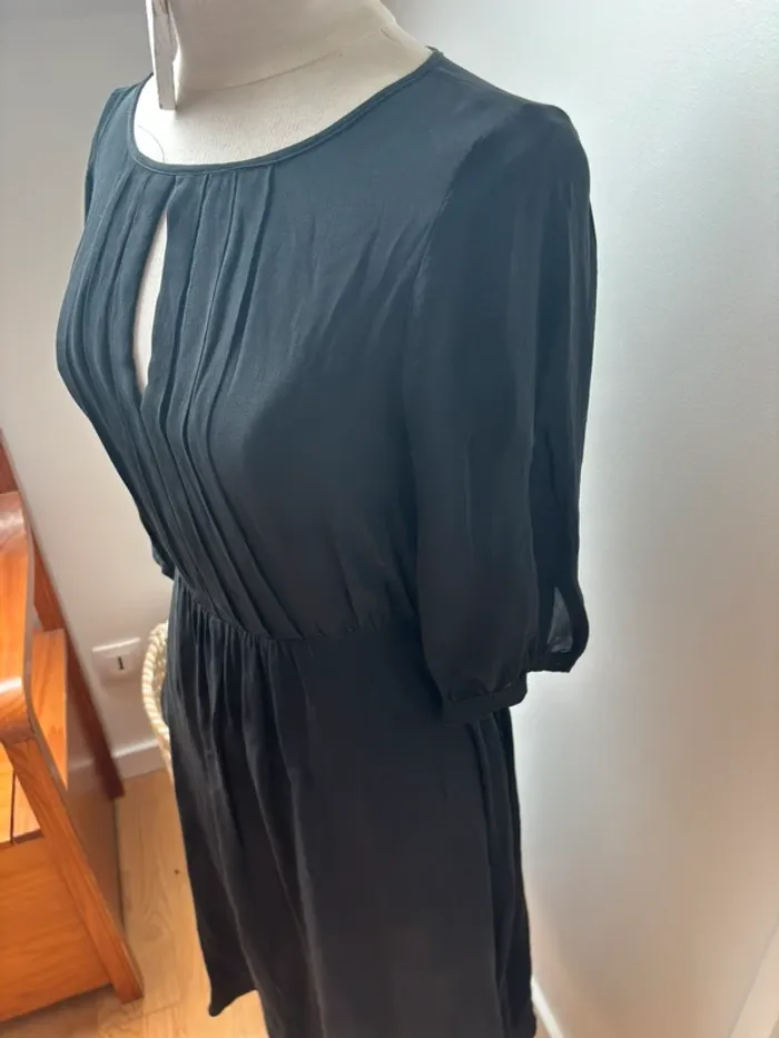 🖤 Robe midi noire en soie – Tara Jarmon – T40 - photo numéro 5