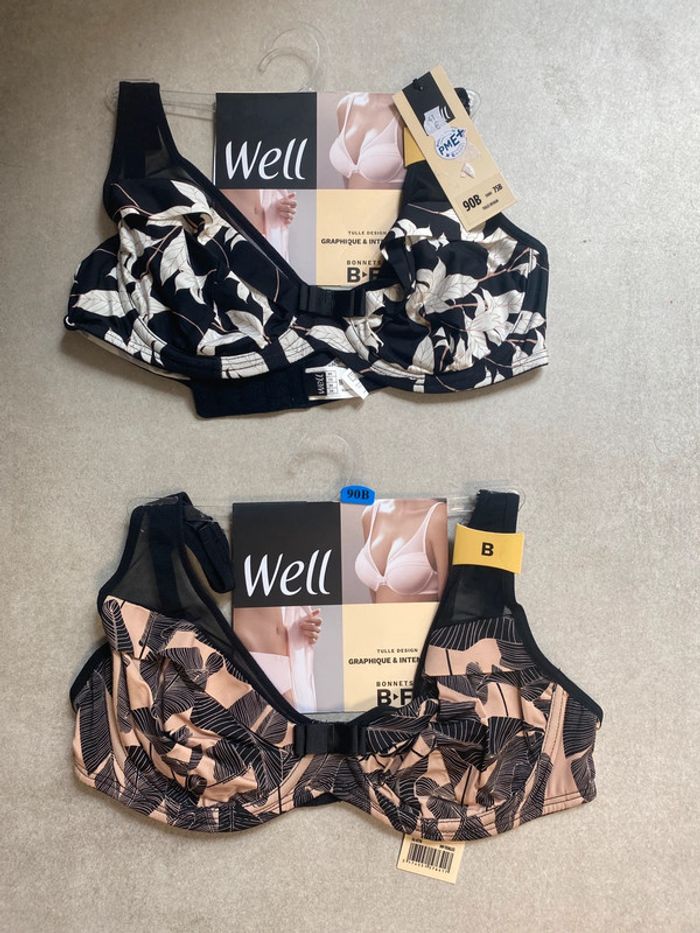 Lot 2 soutiens-gorge Well - Taille 90B -