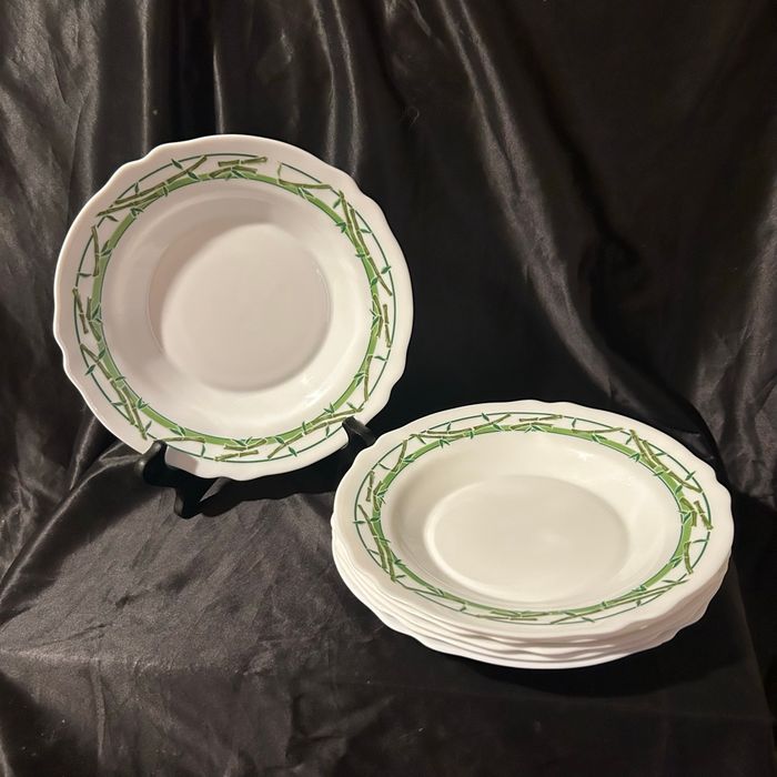 Lot de 6 assiettes à soupe vintage Arcopal bambou - photo numéro 4