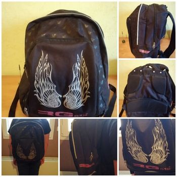 Cartable noir avec des ailes d'ange