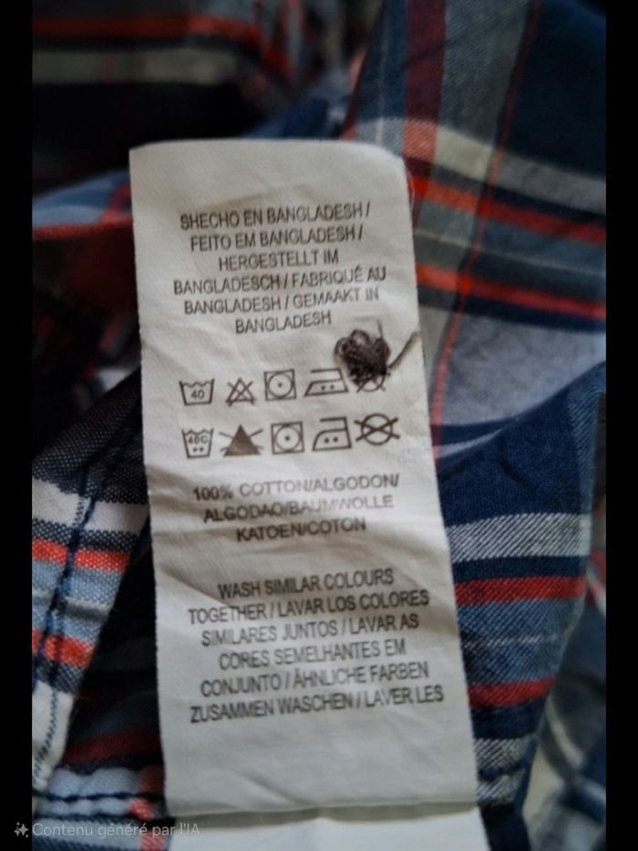 Chemise Homme Carreaux Bleus Rouges Blancs - Cedar Wood State (Primark) taille XS ) - photo numéro 3