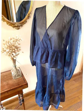 Robe noir transparente à Manches Longues - Monki - neuf