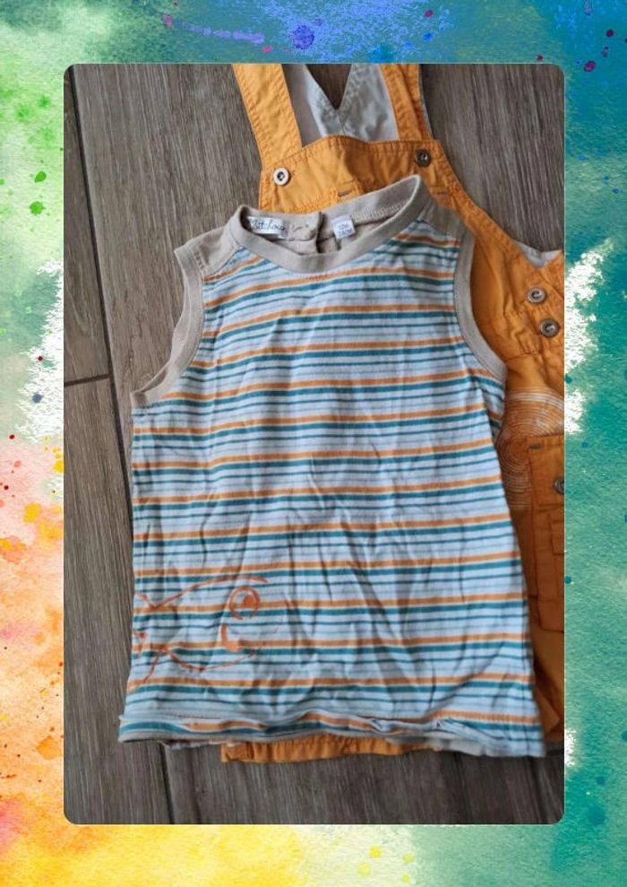 Ensemble été bébé 12 mois – salopette + t-shirt - photo numéro 5