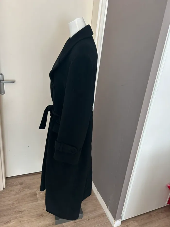 Constantin,caban manteau long noir laine, angora, cachemire , femme, taille 42 - photo numéro 5