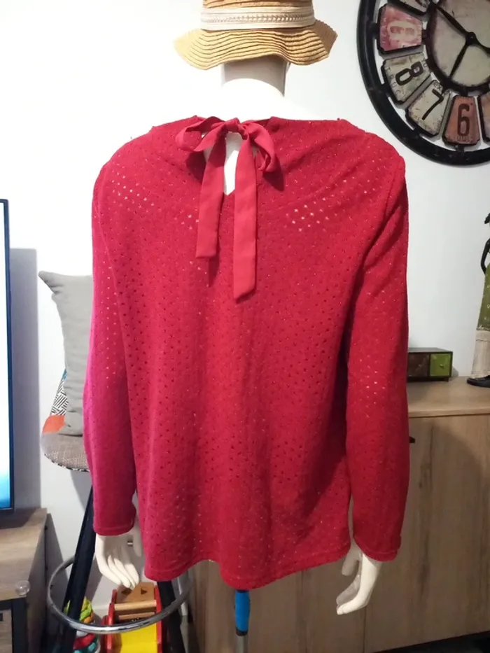 Pull femme bordeau T. 42 - photo numéro 6