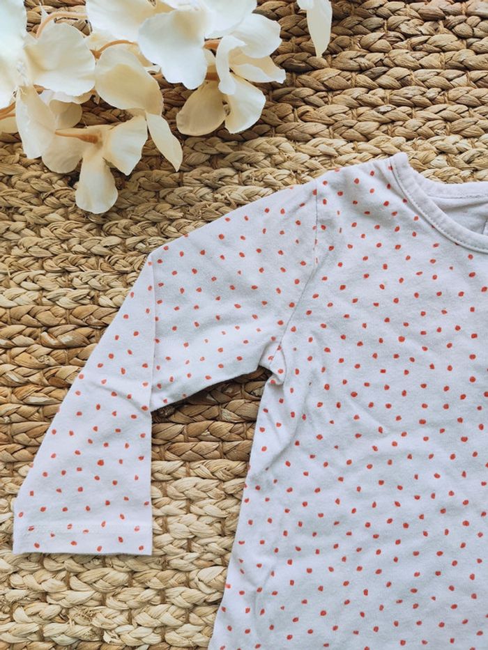 Haut printemps manches longues fille à pois 12 mois - photo numéro 2