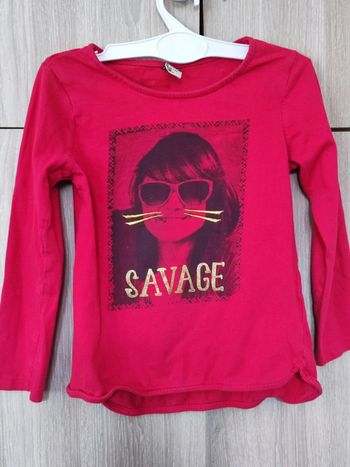 Top rose imprimé portrait fille 5 ans / tape à l'œil