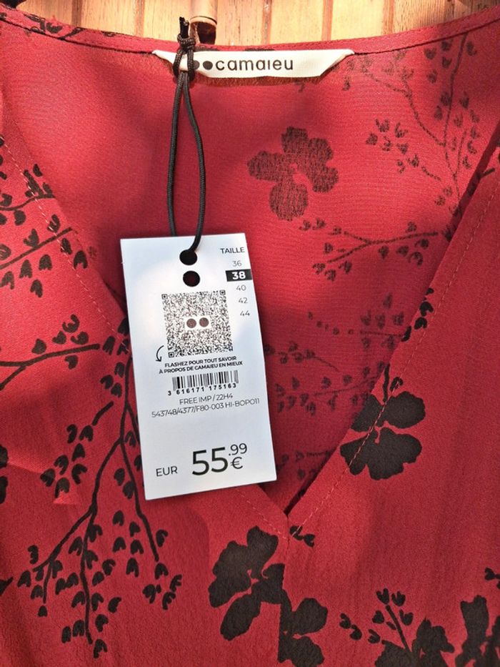Robe midi manches longues Camaïeu taille 38 neuve - photo numéro 5