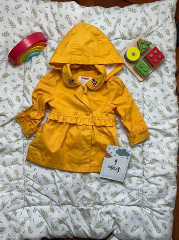 trench moutarde à paillettes capuche amovible imperméable 9 mois orchestra