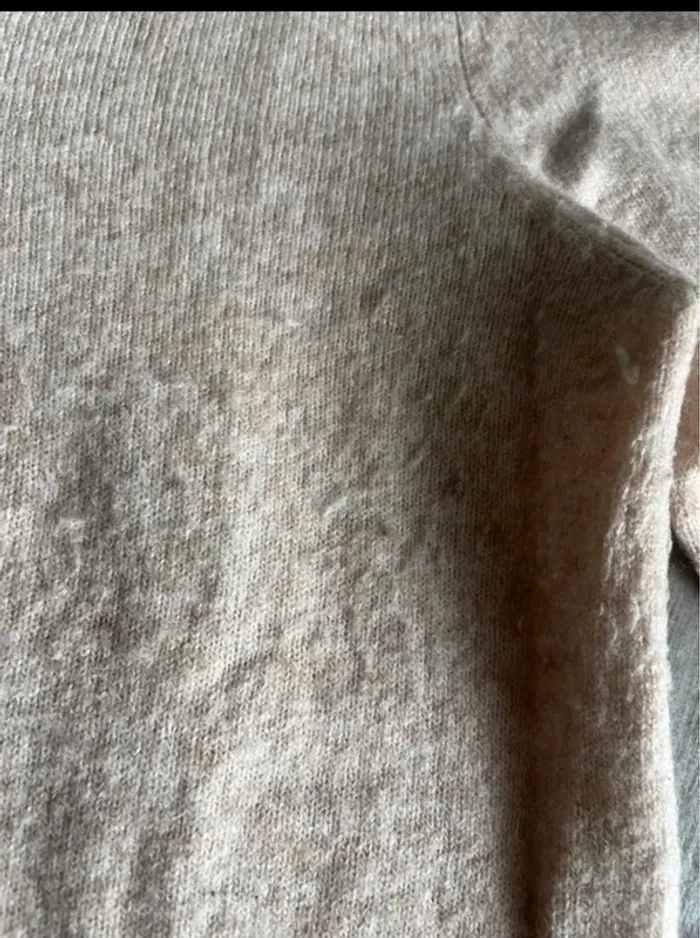 Pull col V beige Morgan taille XS - photo numéro 3