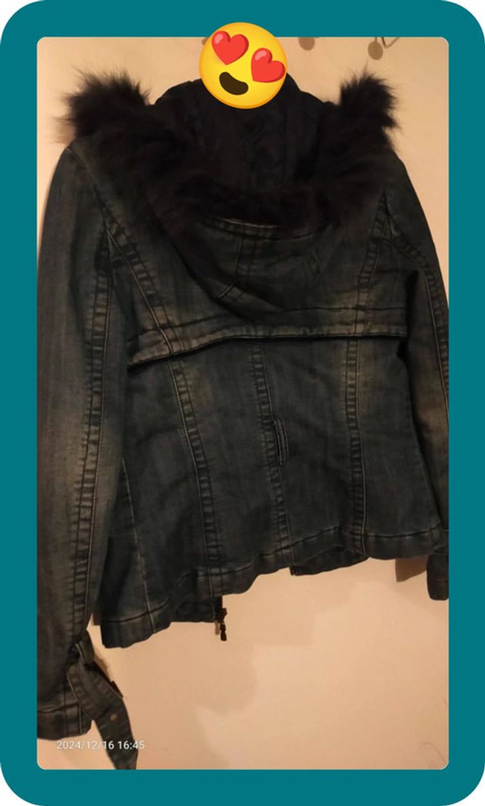 Veste en jean chaude vintage, femme, taille 40 - photo numéro 4