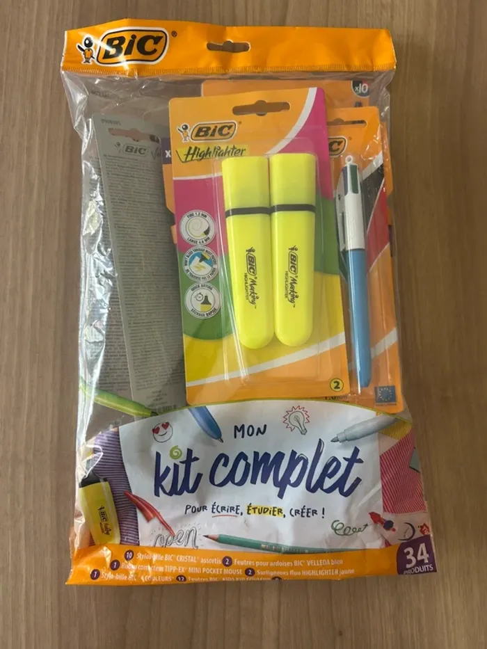 Mon kit complet bic neuf jamais ouvert fournitures scolaires