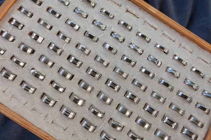 Lot de 80 bagues anneaux en acier inoxydable - photo numéro 2