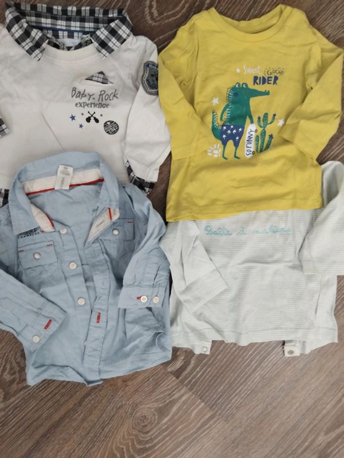 Lot haut manche longue chemise tshirt garçon 6 mois