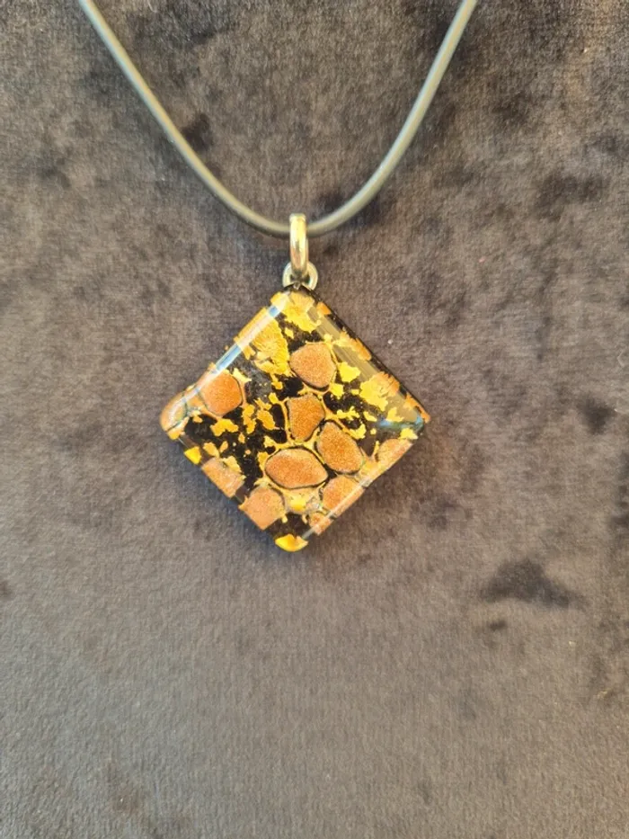 Collier fantaisie Murano doré - photo numéro 2