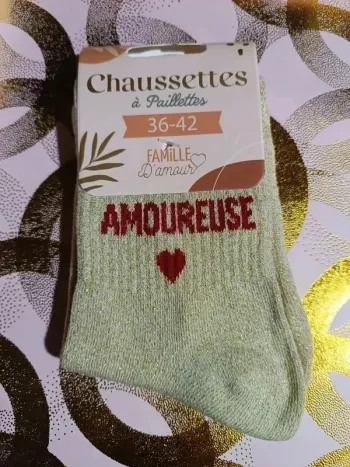 Chaussette à paillettes message