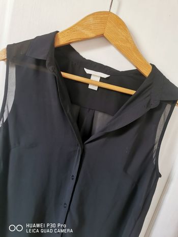 Chemisier noir 🖤 fluide sans manches  femme 40