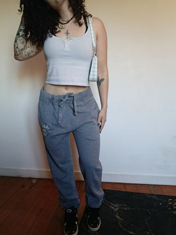 Jogging Abercrombie & Fitch vintage Y2K gris – taille M