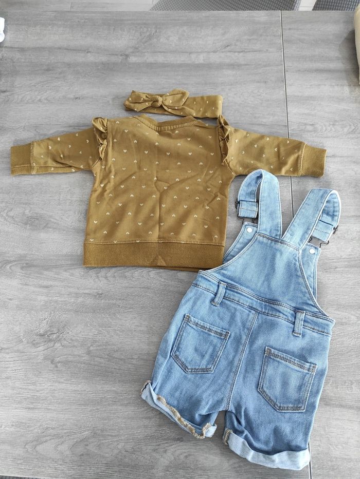Ensemble pull et salopette fille, 6 mois - photo numéro 4