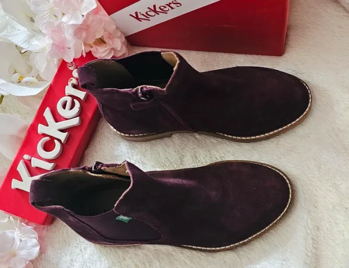 Bottes Bottines Chelsea cuir Zip Kickers T32 - photo numéro 3