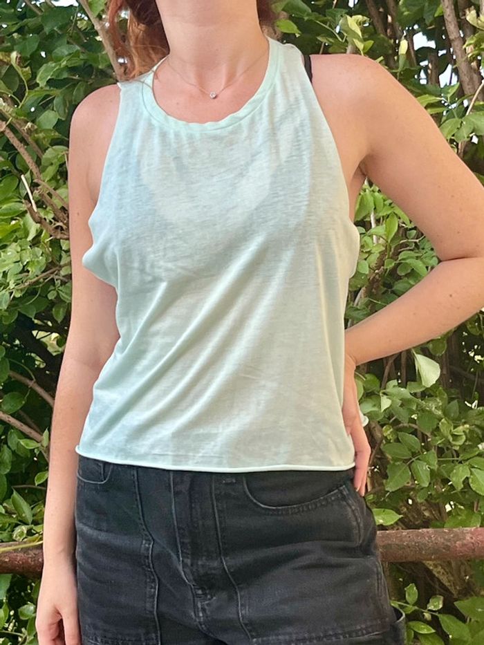 Crop top débardeur vert menthe - photo numéro 6