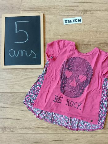 T-shirt rose Be Rock IKKS