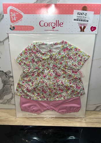 Lot Vêtements corolle poupon poupée bloomer jardin en fleurs et robe dragée 36 cm