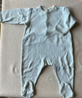 Pyjama Petit bateau milleraies vert 12 mois