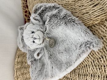 Doudou carré plat ours fourrure chiné- Les flocons - Baby Nat
