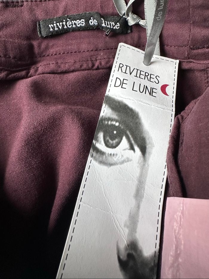 Jupe crayon bordeaux Rivières de Lune – Taille 34 - neuve avec étiquettes - photo numéro 4