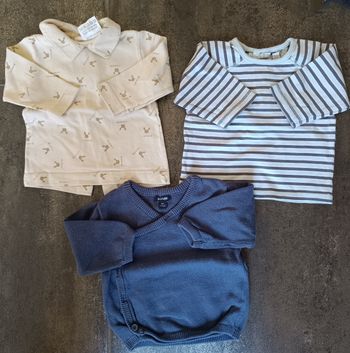 Lot hauts garçon 3 mois