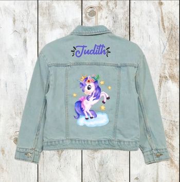 Veste en jean licorne