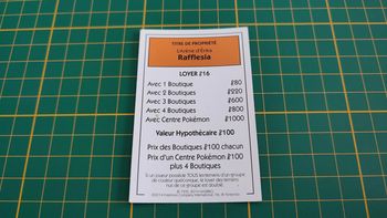 Titre de propriété Rafflesia pièce détachée jeu de société Monopoly Pokémon édition de Kanto #C43