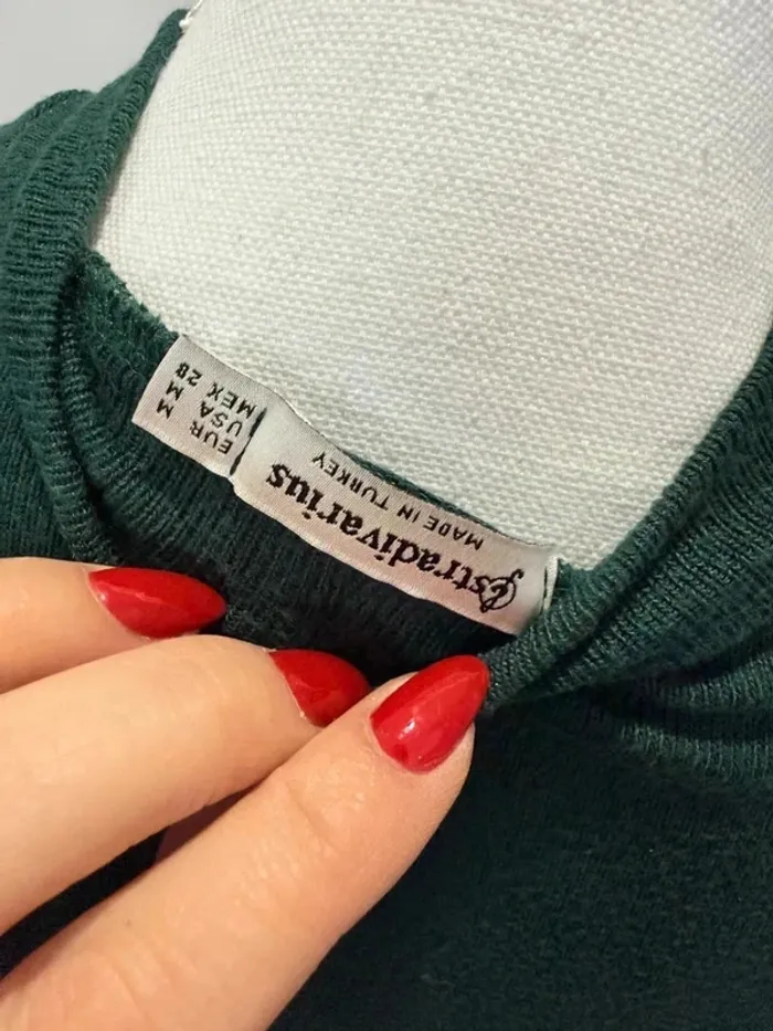 Pull vert stradivarius taille M - photo numéro 6