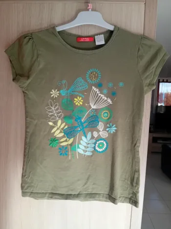 Tee shirt MC kaki La redoute 12 ans