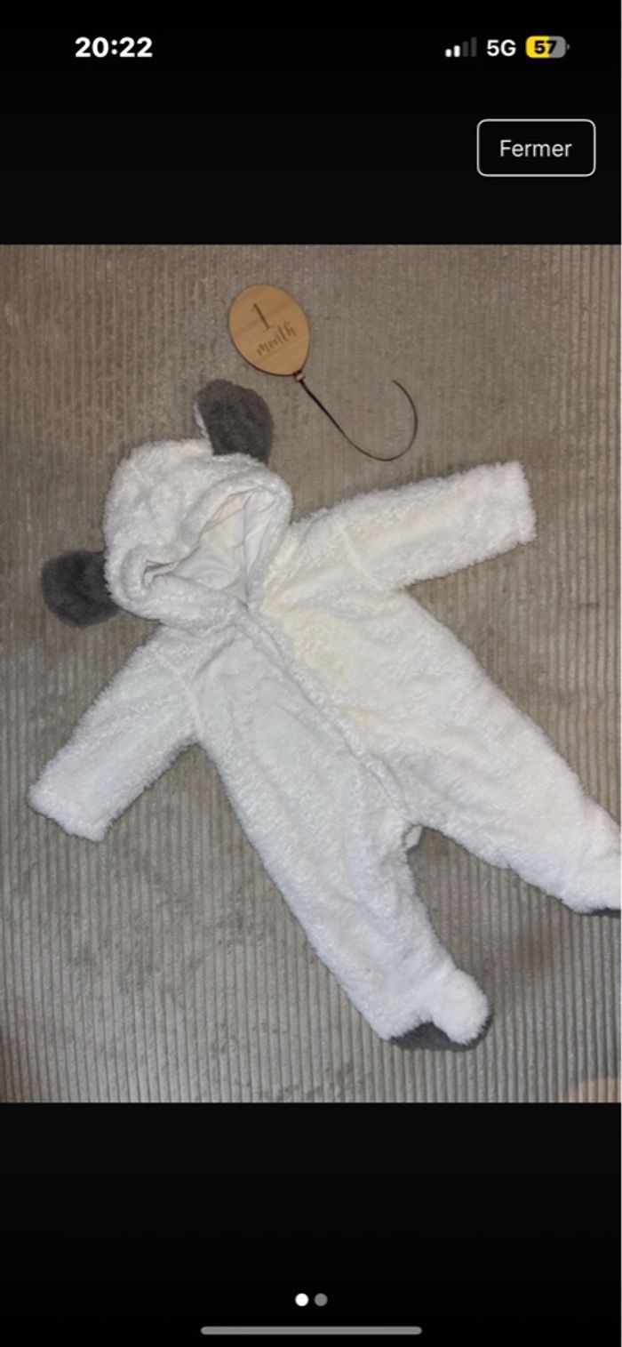 Combinaison pilote blanche toute douce