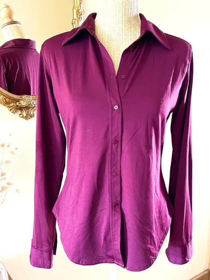 Sublime Chemise à col et boutonnage Autre Ton en Bordeaux taille 42 - photo numéro 13