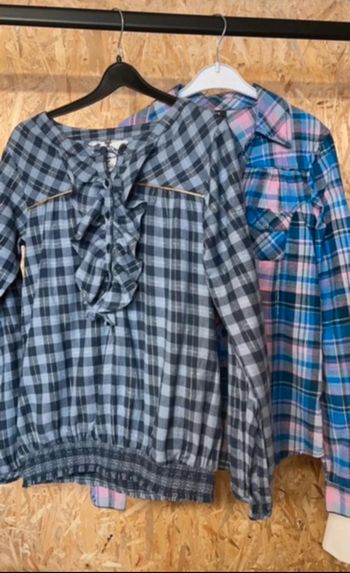 Lot de deux chemises à carreaux fille 14 ans manches longues
