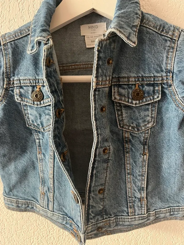 Veste en jean bébé Mango Kids – 12/18 mois (86 cm) - photo numéro 4