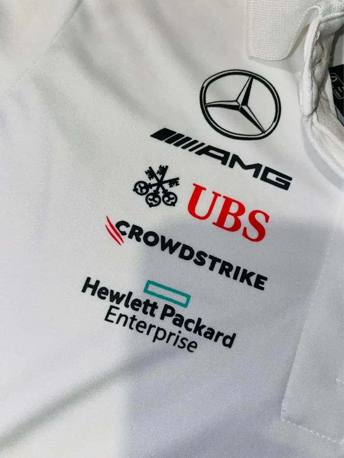 Polo Mercedes et sponsor petronas blanc txs - photo numéro 5