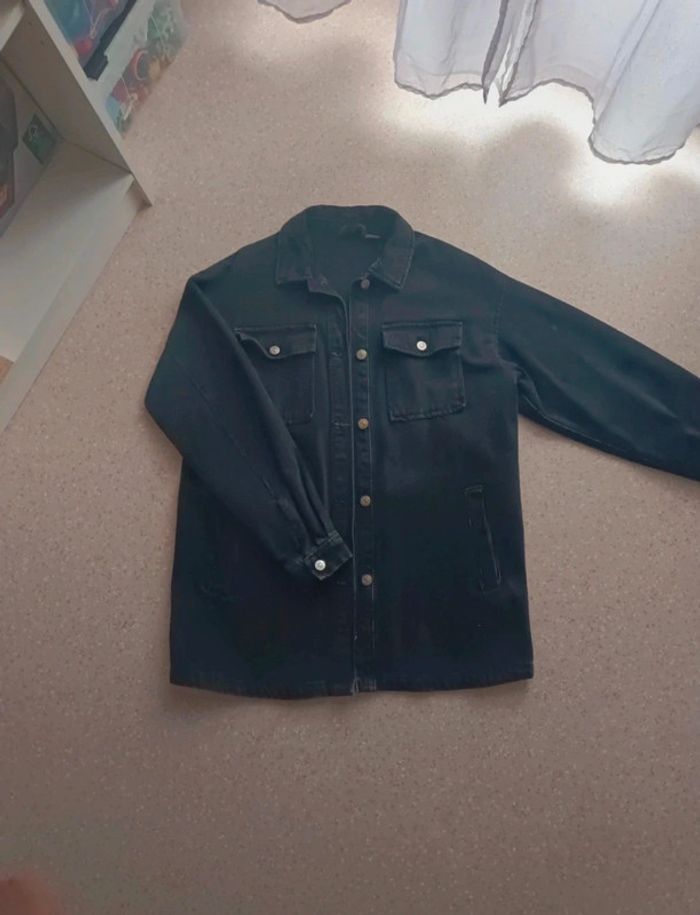 veste en jean noir H&M