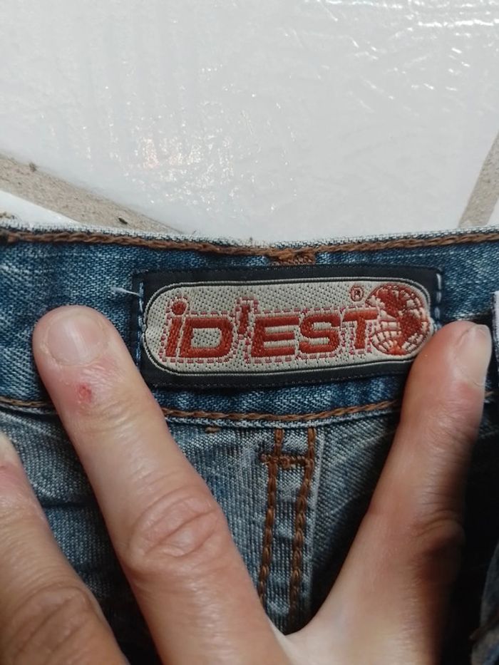Short bleu en simili jean femme Id'est - photo numéro 14